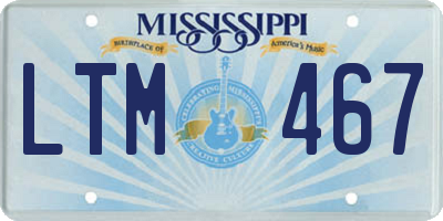 MS license plate LTM467