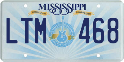 MS license plate LTM468