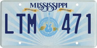 MS license plate LTM471