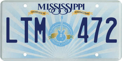MS license plate LTM472