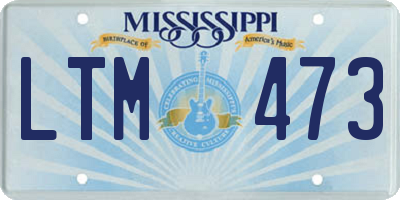 MS license plate LTM473