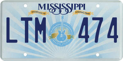 MS license plate LTM474
