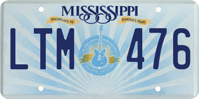 MS license plate LTM476