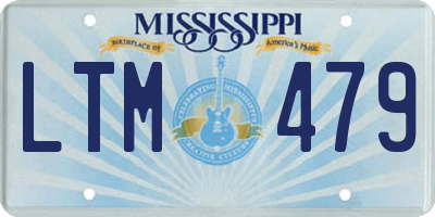 MS license plate LTM479