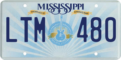 MS license plate LTM480