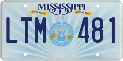 MS license plate LTM481