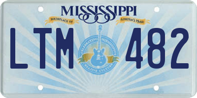MS license plate LTM482