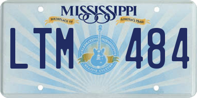 MS license plate LTM484