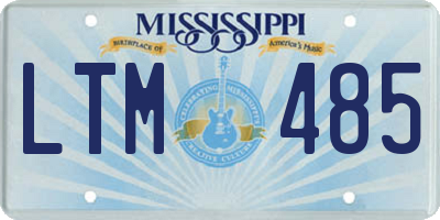 MS license plate LTM485