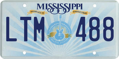 MS license plate LTM488