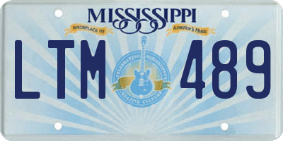 MS license plate LTM489