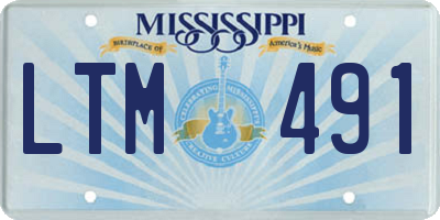 MS license plate LTM491