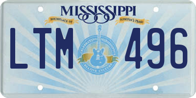 MS license plate LTM496
