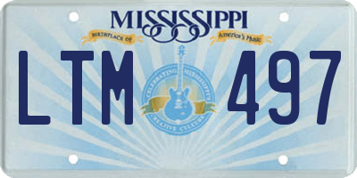 MS license plate LTM497