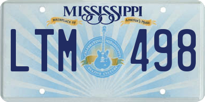 MS license plate LTM498