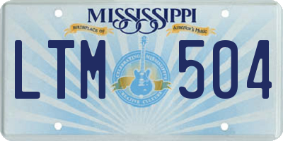 MS license plate LTM504