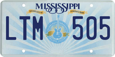 MS license plate LTM505