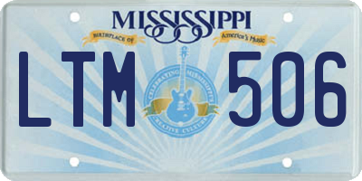 MS license plate LTM506