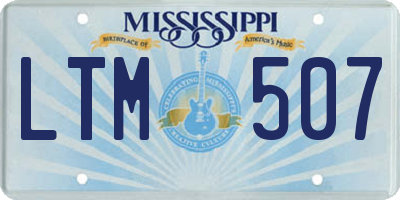 MS license plate LTM507
