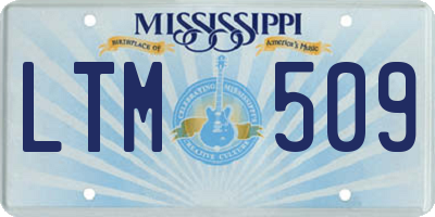 MS license plate LTM509