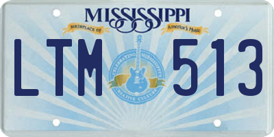 MS license plate LTM513