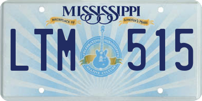 MS license plate LTM515