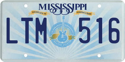 MS license plate LTM516