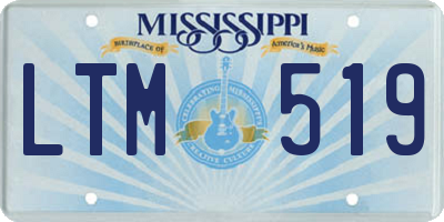 MS license plate LTM519