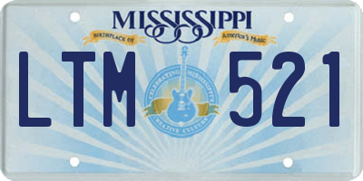 MS license plate LTM521