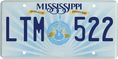 MS license plate LTM522