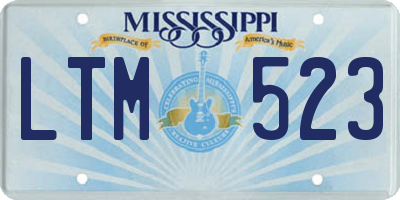 MS license plate LTM523