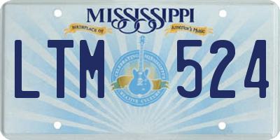 MS license plate LTM524