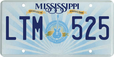 MS license plate LTM525