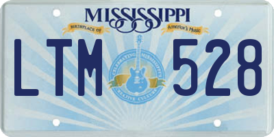 MS license plate LTM528