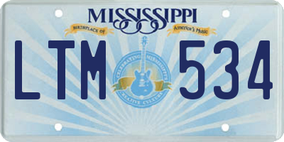 MS license plate LTM534