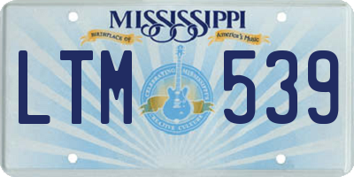 MS license plate LTM539