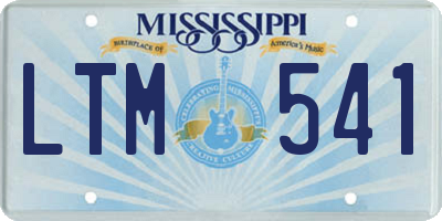 MS license plate LTM541