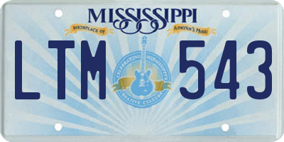MS license plate LTM543