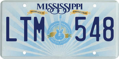 MS license plate LTM548