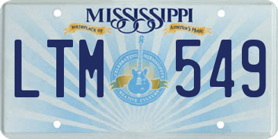 MS license plate LTM549