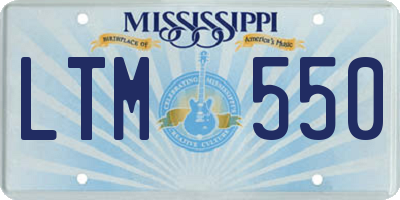 MS license plate LTM550