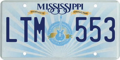MS license plate LTM553