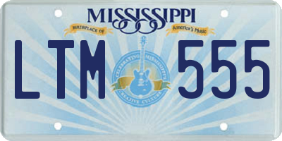 MS license plate LTM555