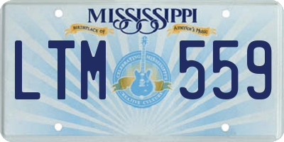 MS license plate LTM559