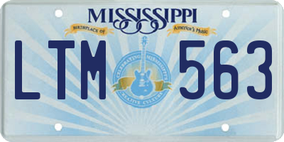 MS license plate LTM563