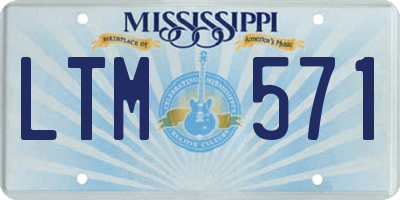 MS license plate LTM571