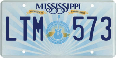 MS license plate LTM573