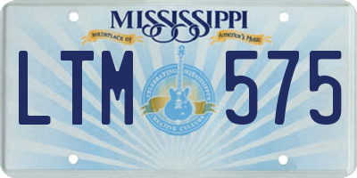 MS license plate LTM575