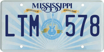 MS license plate LTM578