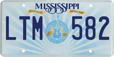 MS license plate LTM582